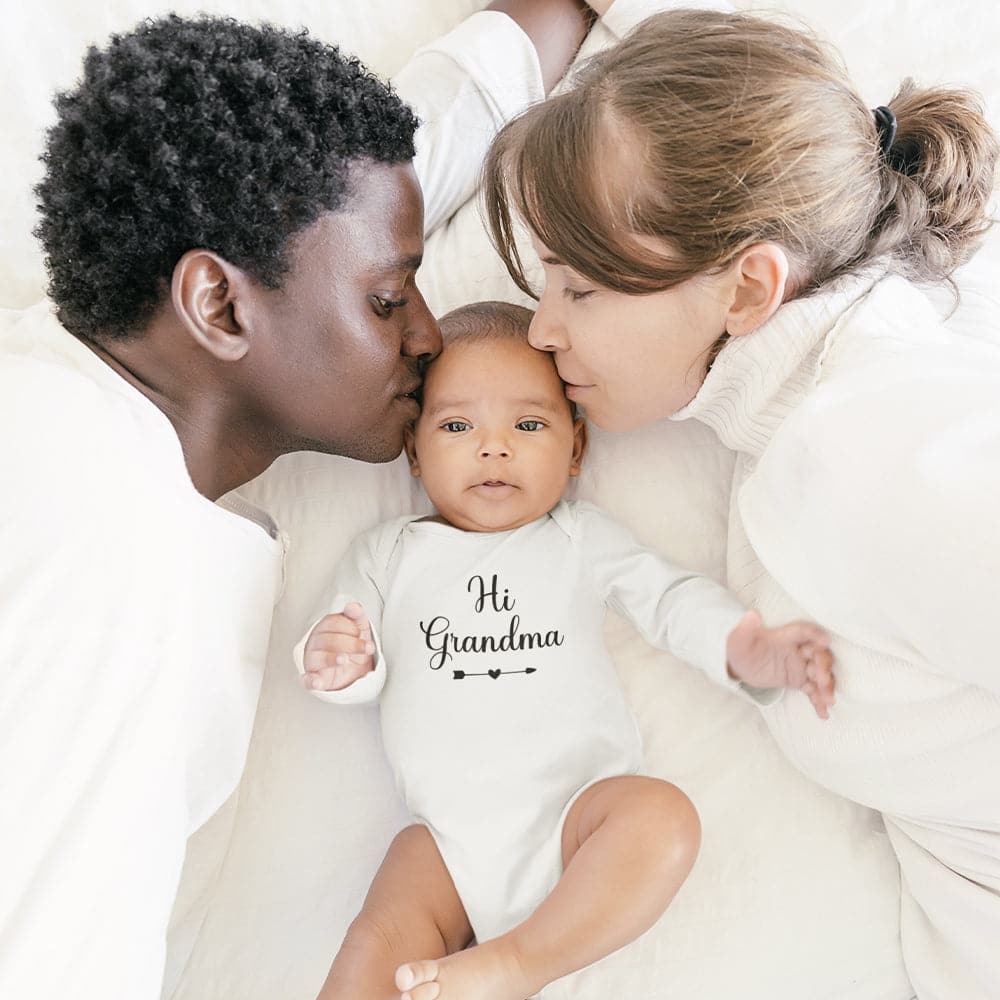 Cute Grandma Onesie - Pregnancy Announcement Baby Onesie - Hi Grandma Baby Onesie - Grandma Announcement Onesie - Cute Baby Clothes
