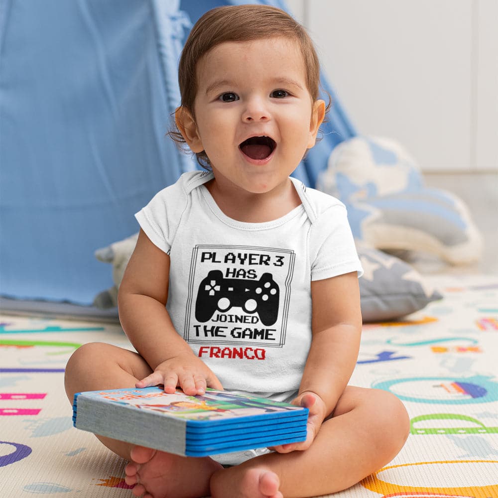 Baby Shower Gift - Pregnancy Reveal Onesie - Player 3 Has Entered the Game Onesie - Third Baby Onesie - 3rd Baby Announcement Onesie