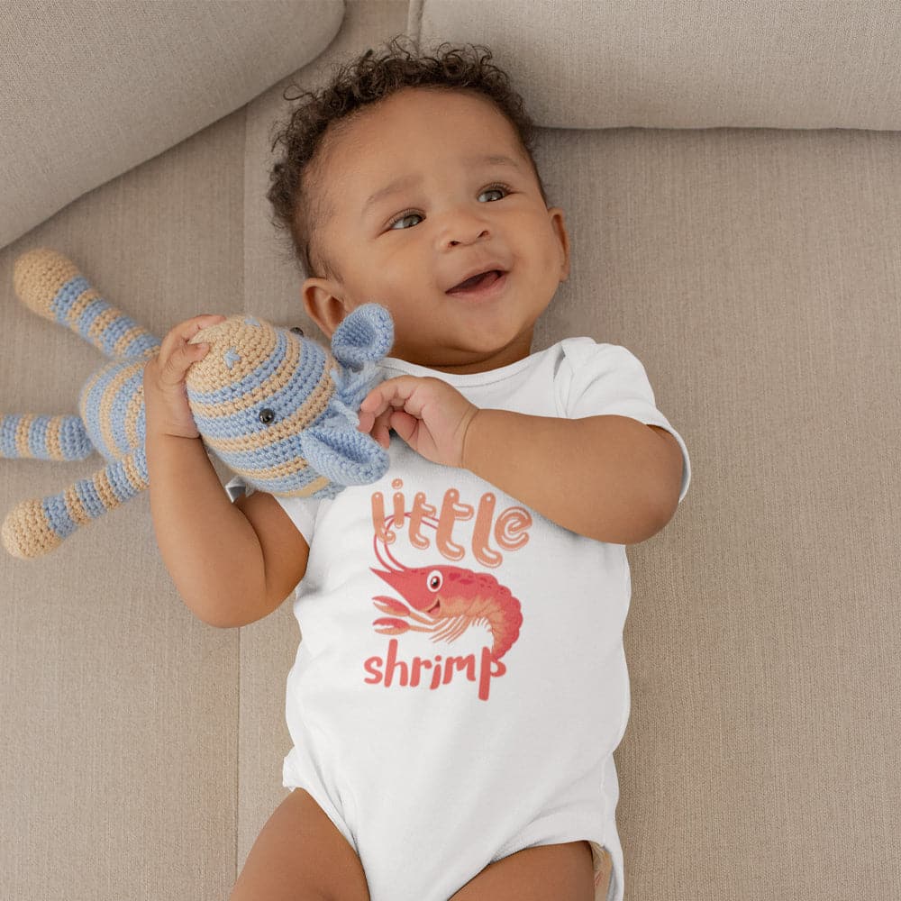Seafood Baby Onesie - Little Shrimp Baby Onesie - Cute Little Shrimp Onesie - Cute Southern Baby Onesie