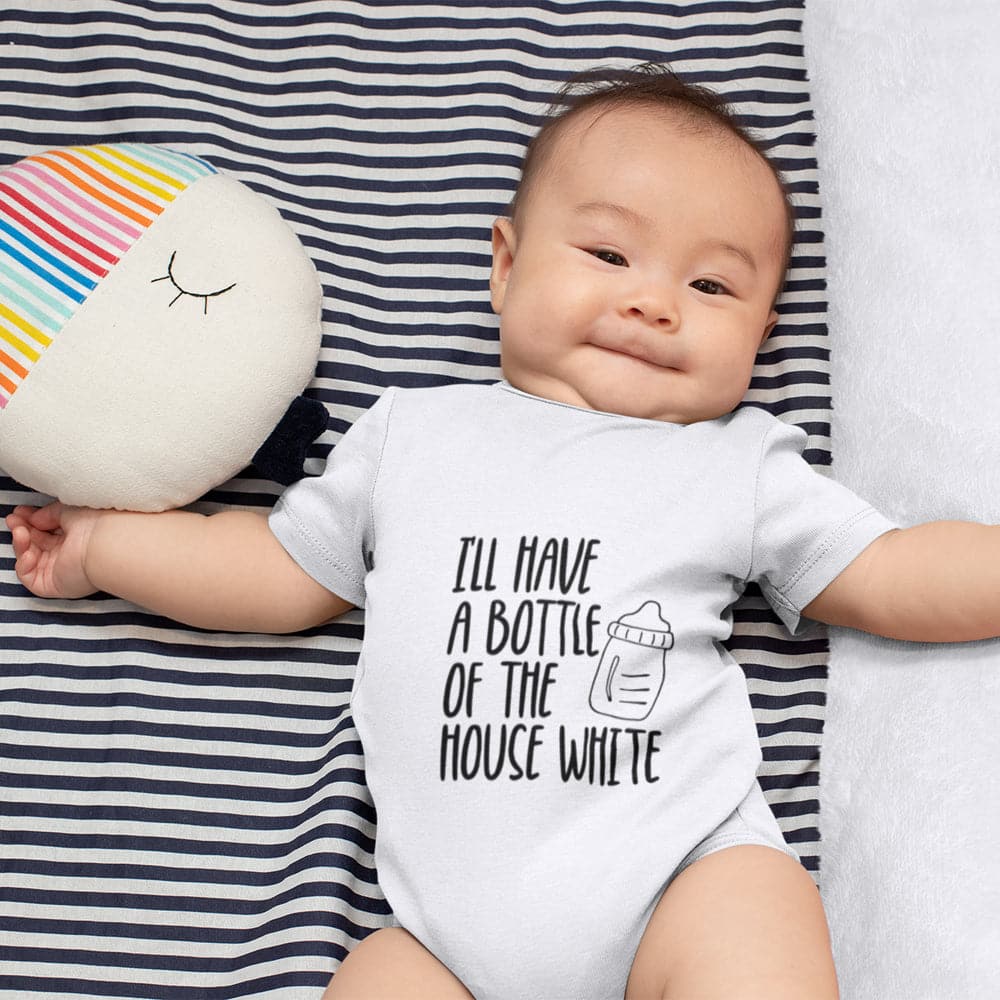 I'll Have A Bottle Of The House White Onesie - Funny Baby Clothes - Unisex Baby Onesie - Funny Baby Onesie - Breastfeeding Onesie - Baby Onesie - Funny Onesie