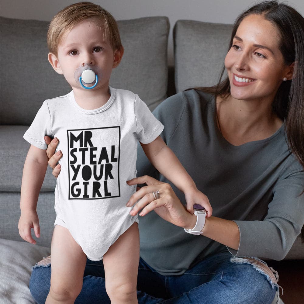 Mr Steal Your Girl Baby Boy Onesie - Funny Baby Boy Onesie - Cute Baby Onesie