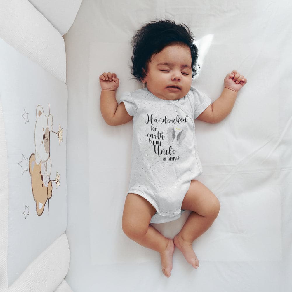 In Memory Of Uncle Onesie - Baby Shower Gift - Handpicked For Earth Baby Onesie - Guardian Angel Onesie - Uncle In Heaven Onesie