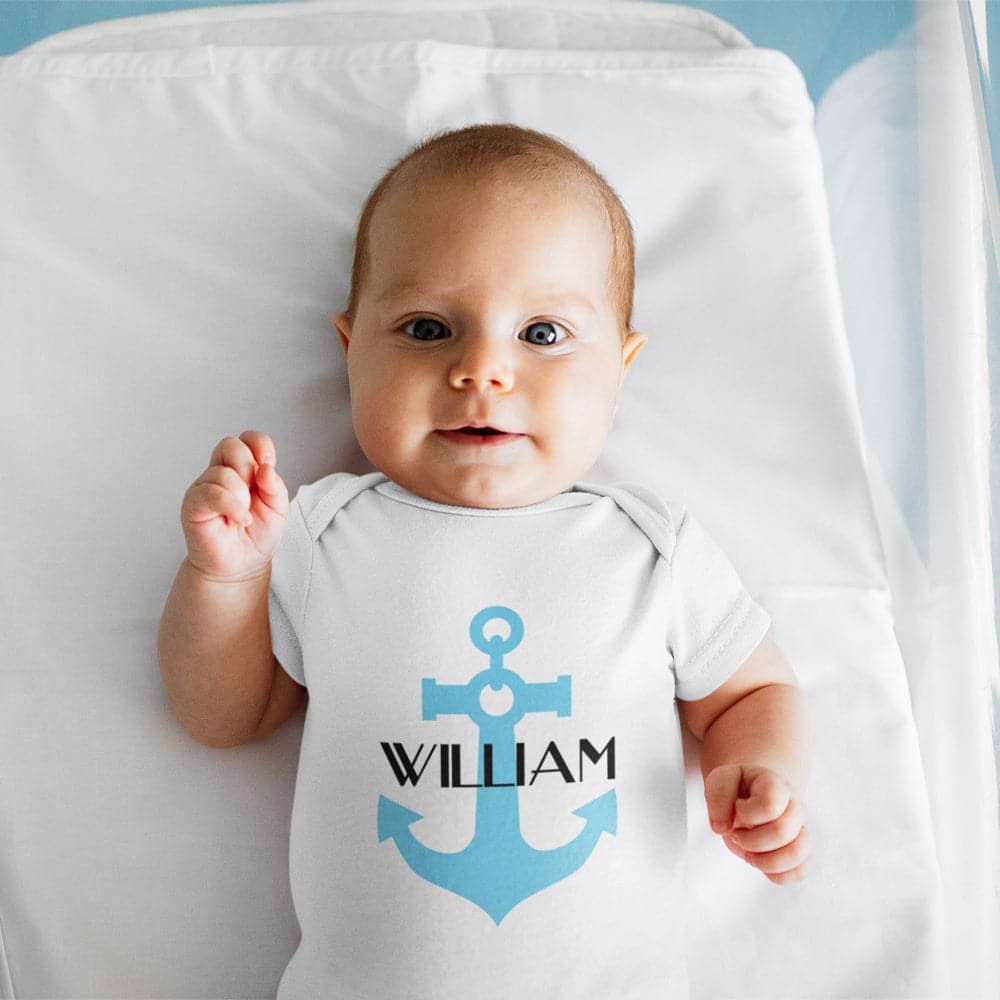 Nautical Theme Onesie - Baby Shower Gift - Nautical Boys Personalized Onesie - Custom Baby Onesie - Cute Boy Onesie - Boy Name Onesie