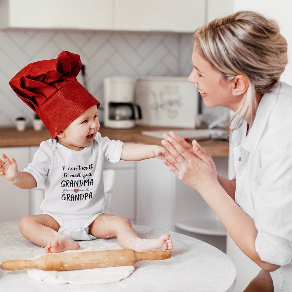 Cute Baby Onesie - Grandparents Reveal Baby Onesie - I Can't Wait To Meet You Grandma And Grandpa Onesie - Pregnancy Reveal Onesie - Cute Baby Clothes