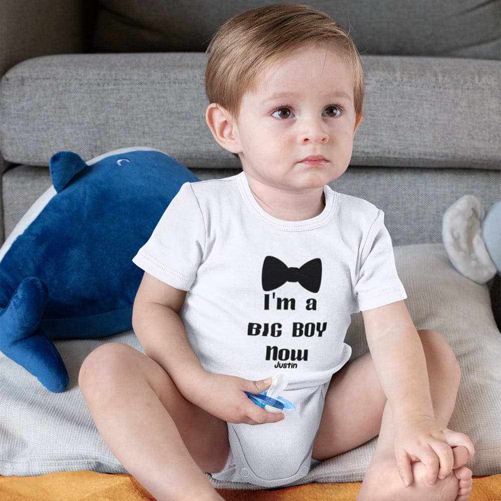 Personalized Boy Onesie - Baby Birthday Onesie - I'm a Big Boy Now Onesie - Boy Birthday Onesie - Birthday Onesie - Bowtie Onesie - Boy BowTie Onesie