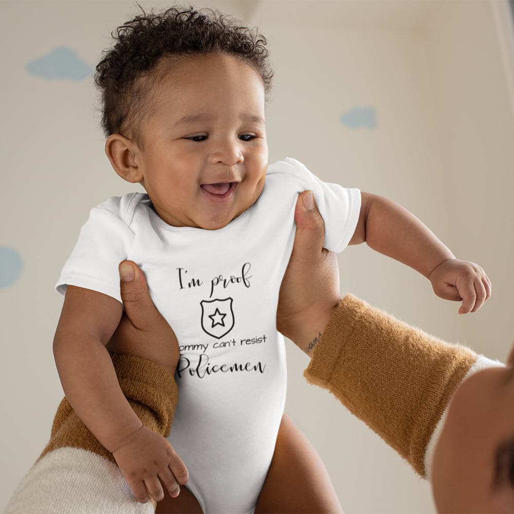 Police Officer Baby Onesie - Funny Baby Onesie - I'm Proof Mommy Can't Resist Policemen Baby Onesie - Funny Police Baby Onesie - Cute Baby Clothes