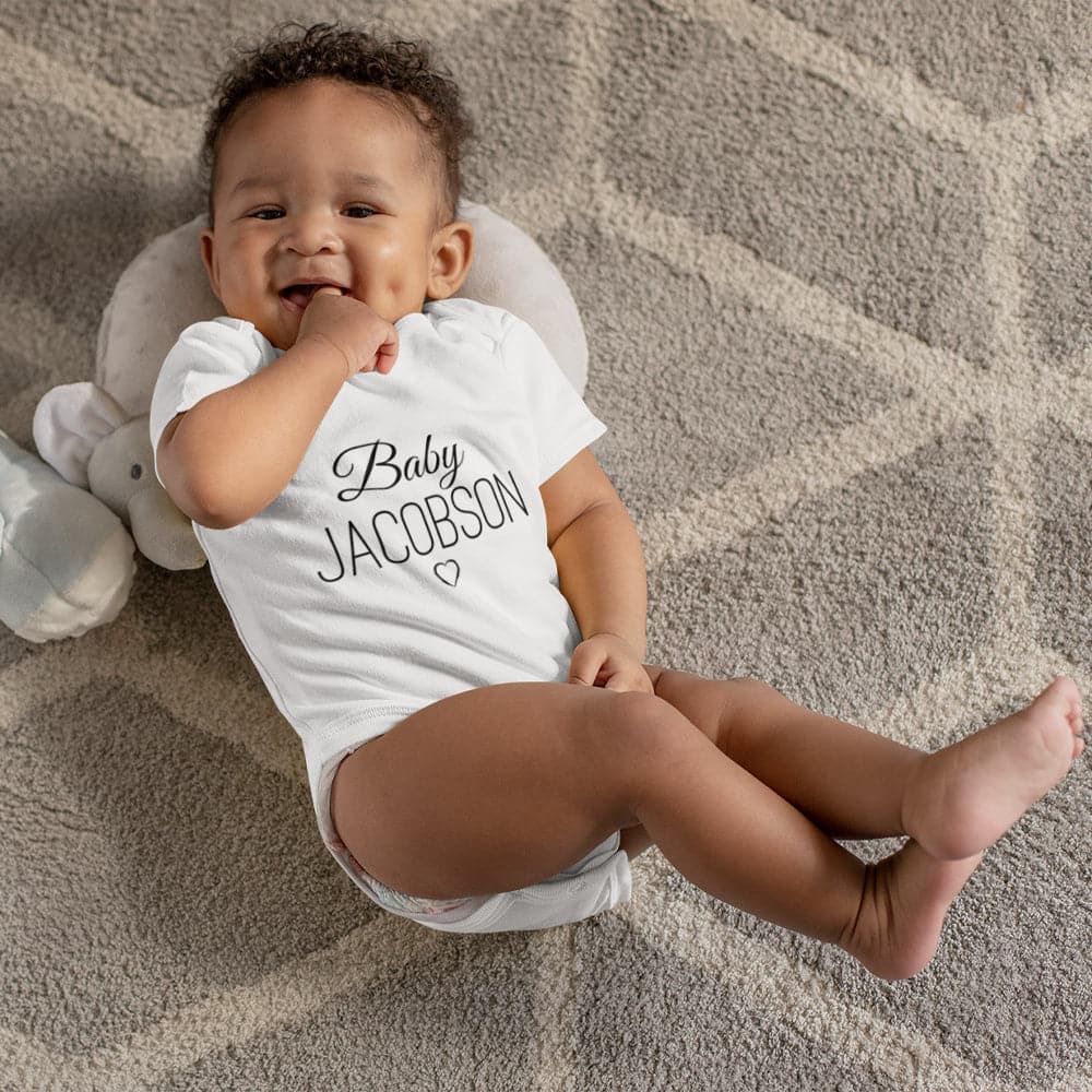 Pregnancy Announcement Onesie - Personalized Onesie - Personalized Last Name Baby Onesie - Unisex Baby Onesie
