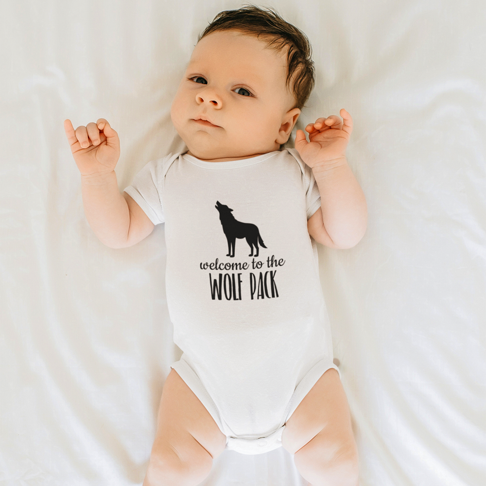 Wolf Pack New Member - New To The Pack Onesie - Welcome To The Wolf Pack Onesie - Pregnancy Announcement Onesie - Cute Baby Onesie
