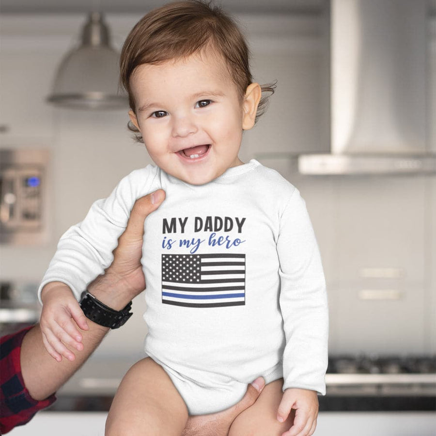 Black And Blue Onesie - Police Officer Baby Onesie - My Daddy Is My Hero Baby Onesie - Cute Baby Onesie - Police Baby Clothes