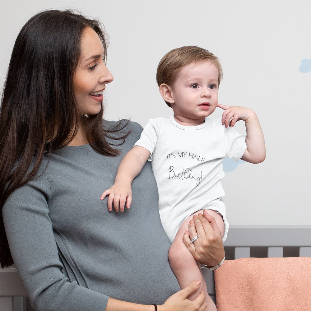 It's My Half Birthday Onesie - Half Birthday Baby Clothes - Birthday Baseball Clothes