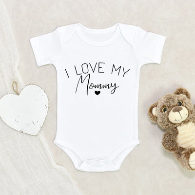 Cute I Love My Mommy Onesie - Mommy Baby Clothes - Mommy Baby Onesie