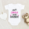 Custom Girl Name Onesie - Personalized Baby Shower Gift - My Aunt Is My Favorite Onesie - Personalized Girl Baby Onesie