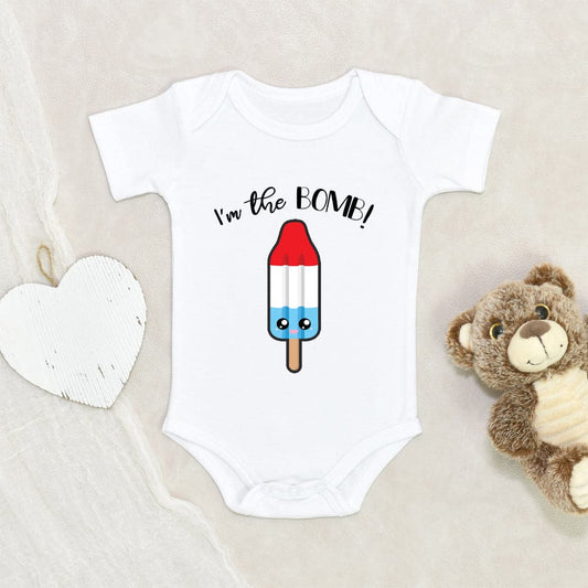 4th Of July Onesie - I'm the Bomb Onesie - Funny Popsicle Baby Onesie - Independence Day Onesie