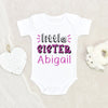 Personalized Birthday Gift - Personalized Girls Name Onesie - Little Sister Onesie - Little Sister Baby Clothes