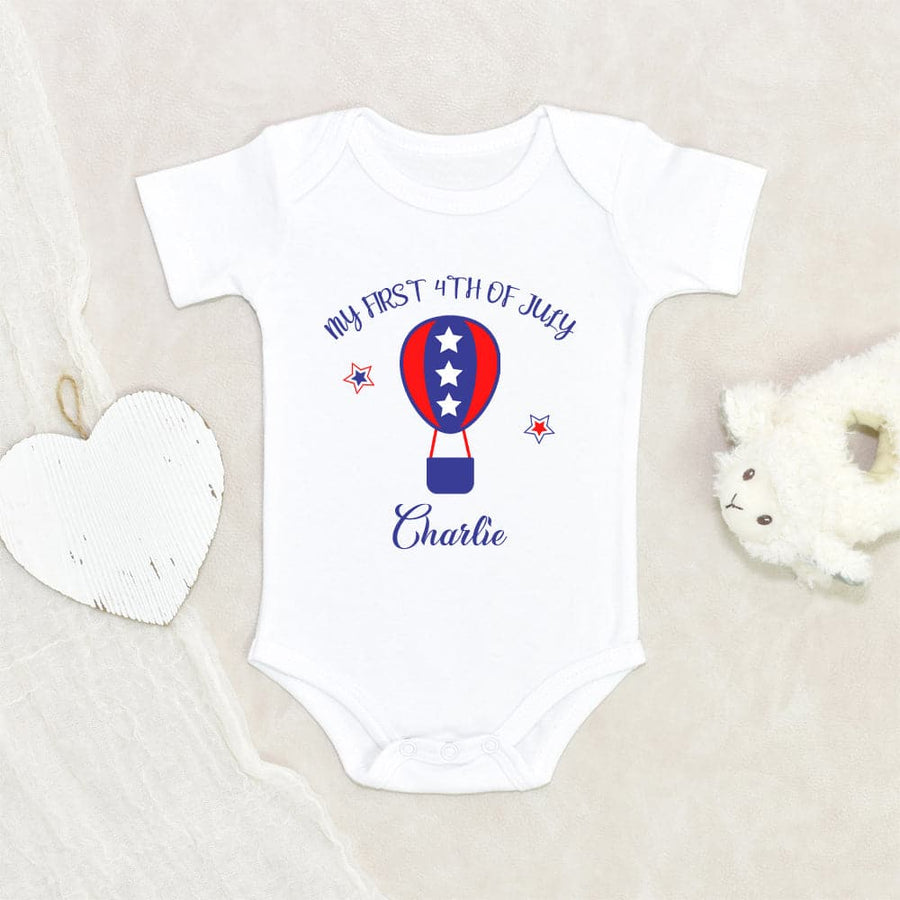4th Of July Onesie - My First 4th Of July Boy Onesie - Cute Personalized Fourth Of July Onesie