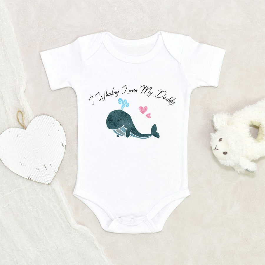 Cute Father's Day Onesie - I Whaley Love My Daddy Onesie - Cute Father's Day Baby Clothes - Funny Father's Day Onesie