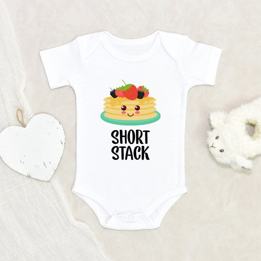 Cute Short Stack Pancakes Baby Onesie - Pancakes Baby Onesie - Short Stack Onesie