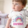 Baby Girl Onesie - Cute Rainbow Personalized Baby Onesie - Custom Baby Name Onesie - Personalized Baby Clothes