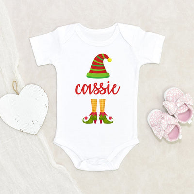 Personalized Name Elf Baby Onesie - Christmas Toddler Onesie - Cute Elf Onesies