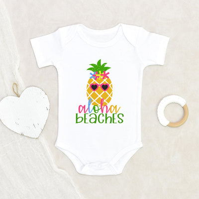 Beaches Baby Onesie - Cute Baby Clothes - Aloha Beaches Baby Onesie - Aloha Onesie