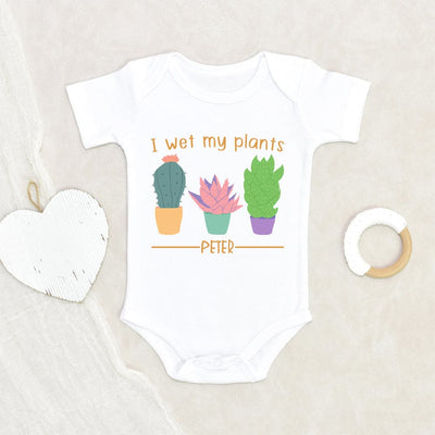 Funny Onesie - Succulent Cactus Onesie - I Wet My Plants Onesie - Funny Plant Onesie - Baby Shower Gift - Cute Baby Clothes