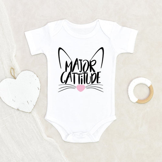 Cute Baby Onesie - Funny Baby Onesie - "Major Cattitude" - Baby Onesie Baby Onesie - Cat Onesie