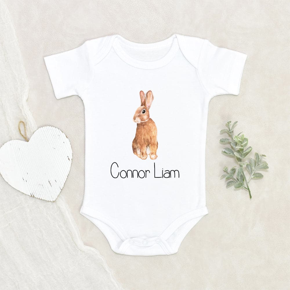 Personalized Name Baby Gift Cute Bunny Baby Onesie Personalized Bu