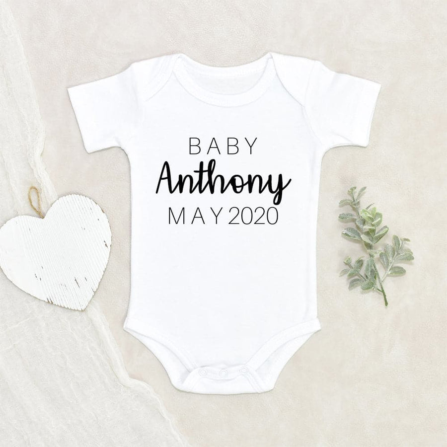 Coming Soon Onesie with Name & Due Date | Personalized Babies