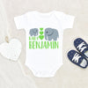 New Baby Gift - Baby Shower Gift - Elephant Infant Onesie - Hospital Gift - Personalized Baby Onesie