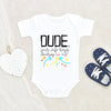 Comical Baby Boy Onesie - Dude Your Wife Keeps Checking Me Out Onesie - Funny Baby Clothes