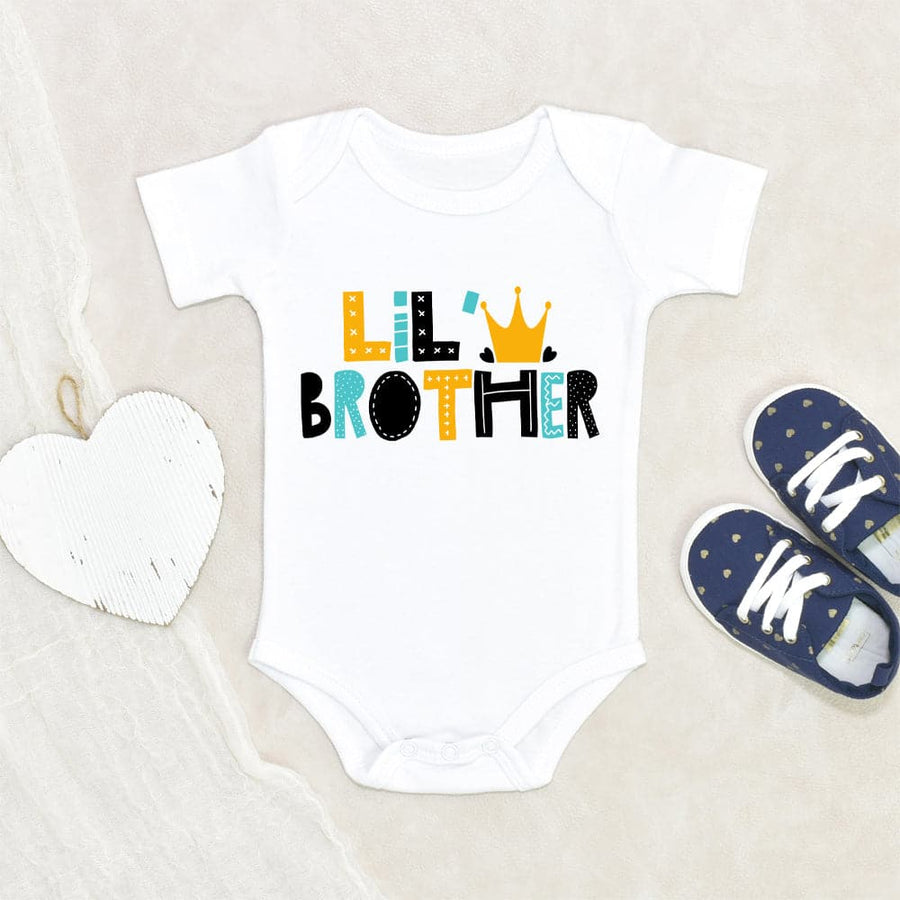Baby Boy Brother Announcement Onesie - Lil' Brother Onesie - Little Brother Baby Onesie Gift