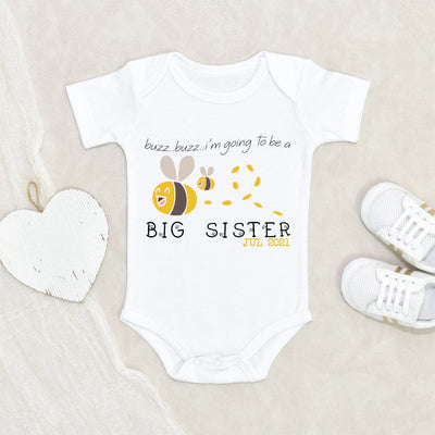Personalized Baby Onesie - Custom Bee Onesie - Big Sister Onesie - Big Sister To Bee - Pregnancy Announcement Onesie