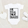 Funny Snack Baby Onesie - Mr Steal Your Snacks Onesie - Snack Onesie - Funny Baby Boy Onesie