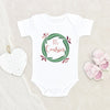 Big Cousin Baby Girl Onesie - Big Cousin Baby Clothes Colored Floral Wreath - Big Cousin Onesie