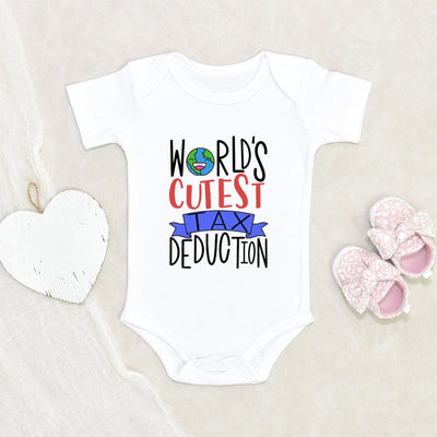 Baby Shower Gift - World's Cutest Tax Deduction Onesie - Pregnancy Reveal Onesie - Funny Baby Onesie - Pregnancy Announcement Onesie