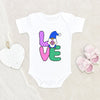 Love Gnome Baby Onesie - Cute Easter Baby Girl Onesie - Cute Easter Baby Clothes - Cute Spring Baby Girl Onesie