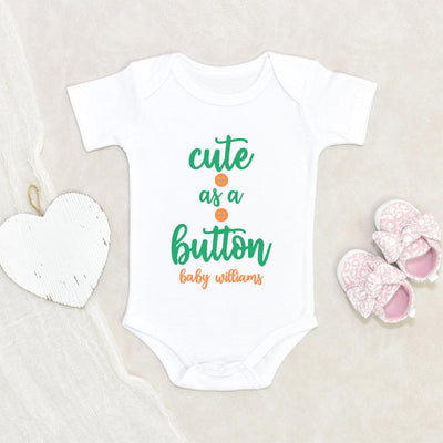 Baby Shower Gift - Hospital Baby Gift - Cute As A button Gender Neutral Onesie - Cute Baby Gift
