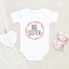 Big Sister Baby Girl Onesie - Big Sister Baby Clothes Burnt Orange Botanical - Big Sister Onesie