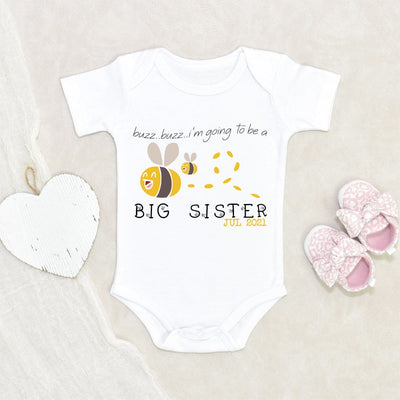 Personalized Baby Onesie - Custom Bee Onesie - Big Sister Onesie - Big Sister To Bee - Pregnancy Announcement Onesie