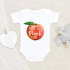Fruit Baby Onesie - Cute Little Peach Onesie - Peach Baby Onesie - Baby Onesie - Vegan Baby Onesie - Cute Southern Onesie