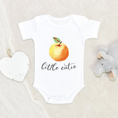 Fruit Baby Onesie - Little Cutie Baby Onesie - Baby Onesie - Vegan Baby Onesie - Cute Little Orange Onesie