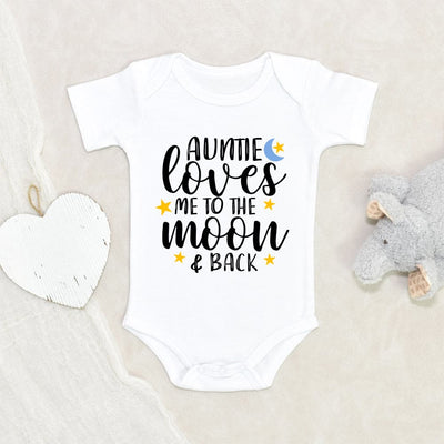 Auntie Baby Onesie - My Auntie Loves Me To The Moon And Back Onesie - Aunt Baby Clothes