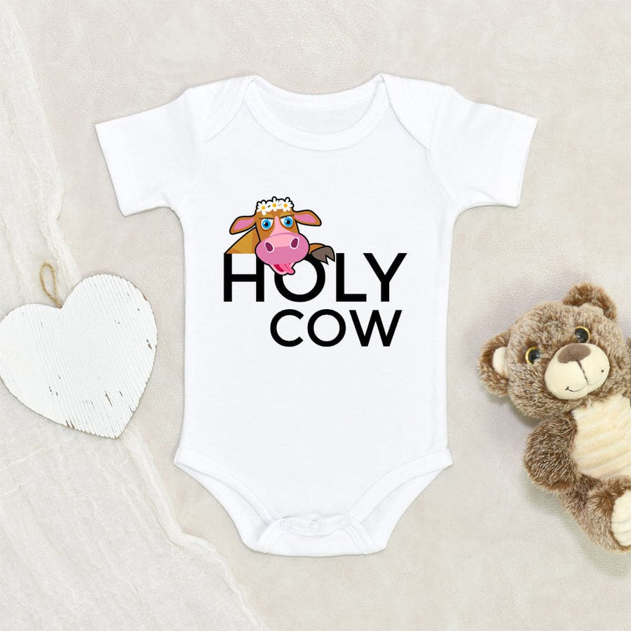 Baby Shower Gift Animal Themed Baby Onesie Holy Cow Baby Onesie Pretty Holy Cow Baby Onesie Baby Girl Onesie