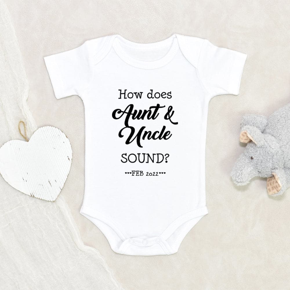 Baby Shower Gift Pregnancy Announcement Baby Onesie Aunt and Uncle Baby Onesie Pregnancy Reveal Onesie Custom Baby Announcement Onesie