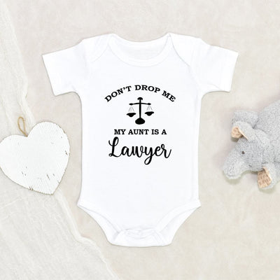 Cute Baby Onesie Lawyer Auntie Baby Onesie Don't Drop Me My Aunt Is A Lawyer Baby Onesie Gift for Niece/Nephew Baby Shower Gift