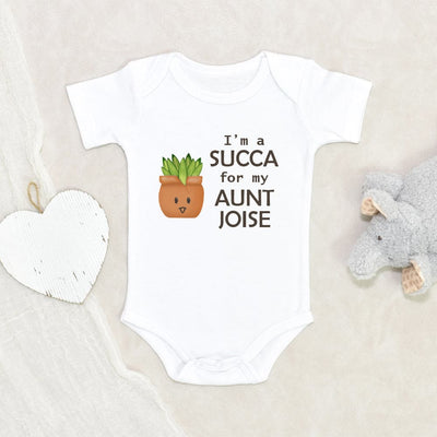 Unique Baby Onesie Succulent Design Baby Onesie I'm A Succa For My Aunt Personalized Baby Onesie Baby Shower Gift Custom Aunt Name Plant Lover Baby Onesie