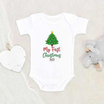 Christmas Tree Baby Onesie - Christmas Baby Clothes - My First Christmas Baby Onesie - Cute Baby Clothes - Custom Baby Onesie