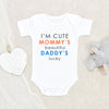 Funny Baby Clothes Cute Baby Onesie Mommy's Beautiful and Daddy's Lucky Funny Text Baby Onesie Baby Shower Gift Unique Baby Onesie