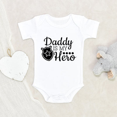 Police Badge Baby Onesie - Newborn Baby Clothes - Daddy Is My Hero Baby Onesie - Police Officer Baby Onesie - Police Baby Onesie