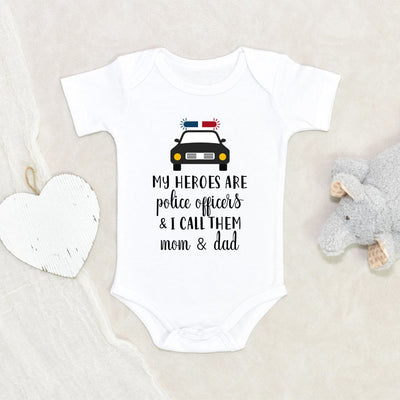 Newborn Baby Clothes - Police Officer Baby Onesie - My Heroes Are Police Officers Baby Onesie - Cute Baby Onesie - Policeman Baby Onesie